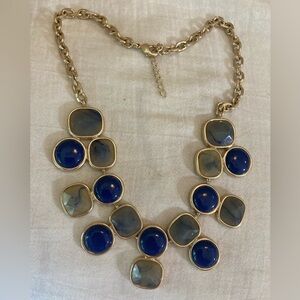 Gray &‎ Blue Bib Statement Necklace